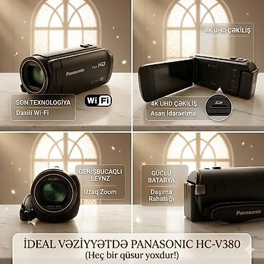 panasonic hd kamera: Panasonic HC‑V380 videokamera - 4K UHD çəkiliş imkanı, asan idarəetmə — 1