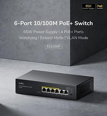 poye sviç: CUDY FS1006P 6-Port 10/100M PoE + Switch 65W 📶 CUDY FS1006P – kompakt — 1