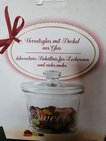 Ostalo posuđe: Bombonijera nova veca,staklena Nemacka. Nova,sve na njoj odsjaj od — 17