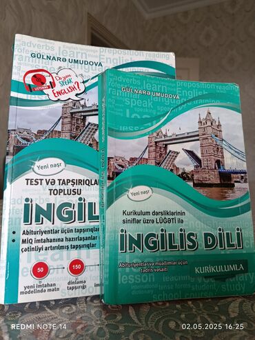 i̇ngilis dili: Qiymət 10 manat üstündə kiçik kitab hədiyyə verilir. Bakıda yaşayanlar