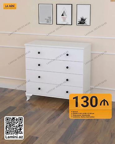 kamod: Ağ rəngli 4 çekmecəli komod - Model: Komod - Ölçülər: D 40 x H 80 x U — 1