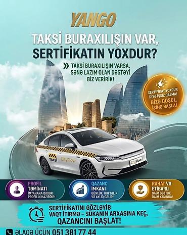 dayə iş: Taksi sürücüsü tələb olunur, Şəxsi nəqliyyat vasitəsi ilə — 1