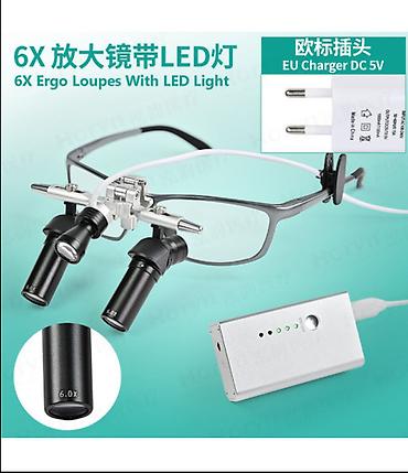 Бинокли: Очковые бинокулярные лупы с LED‑подсветкой (Ergo Loupes 48°) — 1