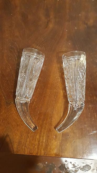 idmana aid səkillər cəkmək: Şüşə bəzək buynuzları (2 ədəd) - Material: şəffaf şüşə - Dizayn — 1