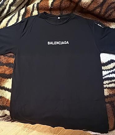 Футболки: Balenciaga qara T‑shirt - Rəng: qara - Ön hissə: mərkəzdə ağ — 3