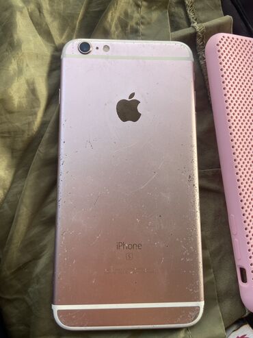 телефонов айфон: IPhone 6s Plus, Б/у, 64 ГБ, Розовый, Чехол, 100 %