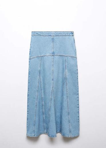 uzun etek: MANGO Xs (xxs) YENI Denim uzun ətək - Model: A-kəsimli, maxi — 2