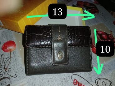 Аксессуары: Təmiz Dəri cüzdan. Kaşelyok. Türkiyənindi. Təzə. 13 ədəd cibi var