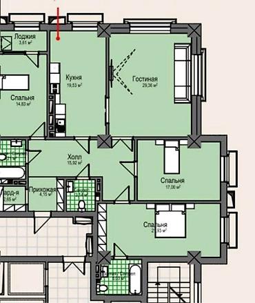 aurum: 4 комнаты, 142 м², 3 этаж, ПСО (под самоотделку) — 2