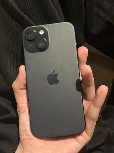 IPhone 15, Б/у, 128 ГБ, Черный, Чехол, 84 %