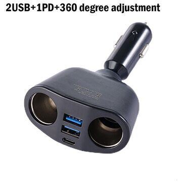Auto oprema: Dvodelni Spliter Auto upaljac 12V-24V, PD QC3.0, 2 USB Dvodelni — 8