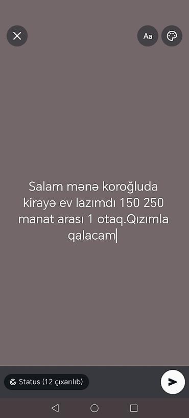 Квартиры: Axtarıram: Koroğlu metrosu ətrafında kirayə 1 otaqlı ev/otaq. - Büdcə — 1