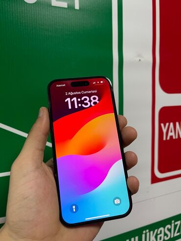 Apple iPhone: IPhone 15, 128 GB, Black Titanium, Zəmanət, Simsiz şarj, Face ID