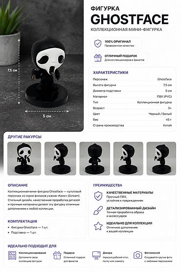 Коллекционная мини-фигурка Ghostface Описание: Мини-версия культового