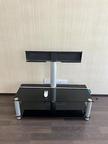 ev mebeleri: TV stendi və divar üçün montaj paneli - Material: qalın temperli şüşə — 1