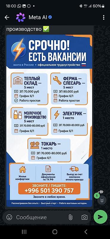 образец тигем: Требуется Слесарь, Оплата: Ежемесячно, Без опыта — 1