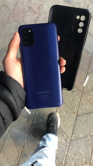 samsung sumqayit: Samsung Galaxy A03s, 32 GB, rəng - Göy, Düyməli, Barmaq izi, Face ID