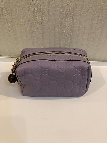 koja pencek: Gucci büzməli loqolu kosmetik çanta - Rəng: bənövşəyi/lilac - — 2