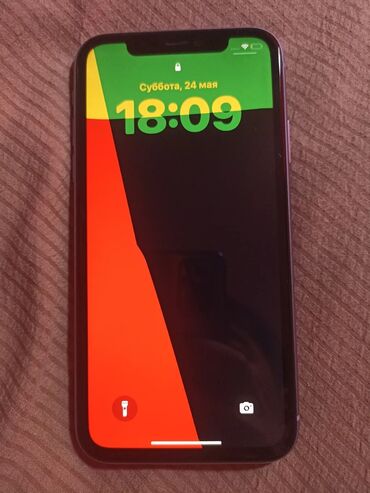 Apple iPhone: IPhone 11, Б/у, 128 ГБ, Deep Purple, Зарядное устройство, Кабель, 100 %
