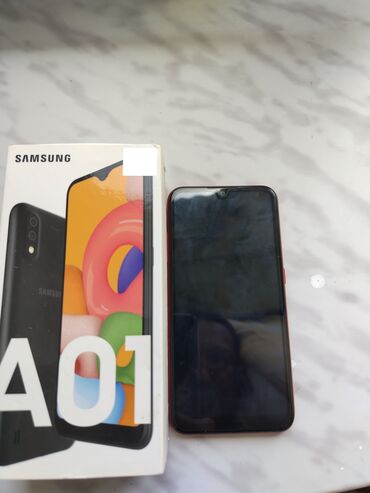 Мобильные телефоны и аксессуары: Samsung Galaxy A01, 16 ГБ, цвет - Красный, Две SIM карты