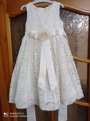 платье с фатином на выпускной: Детское платье, цвет - Белый, Б/у