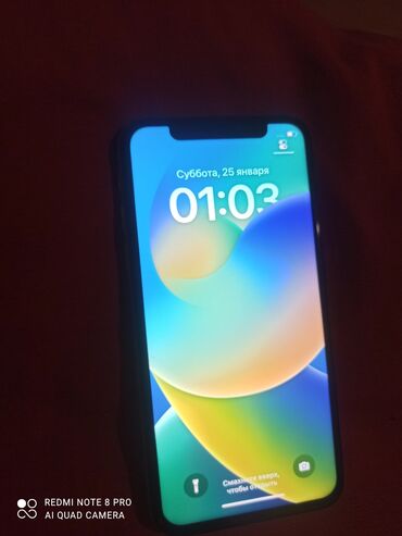 Apple iPhone: IPhone X, 64 GB, White Titanium, Qırıq