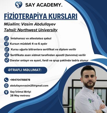 фор транзит: Vasim Abdullayev ilə Fizioterapiya Kursları: Peşəkar Sağlamlıq və