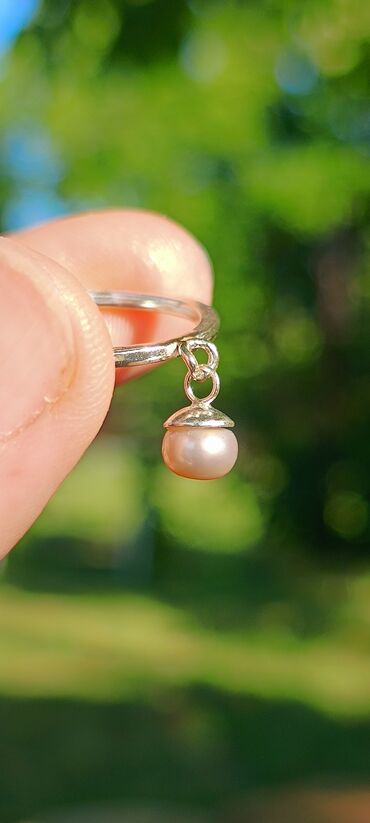 srebrni nakit subotica: Women's ring, Handmade, Material: Pearl