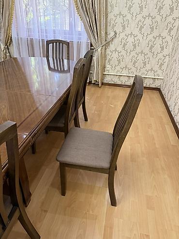 study table: Стол и стул для зала, Б/у, Самовывоз, цвет - Коричневый — 2