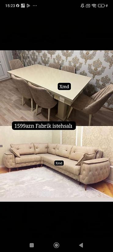ev gülleri ve adlari: Fabrik istehsalı mebel dəsti - Yemək masası və 6 ədəd stul: Parlaq — 1
