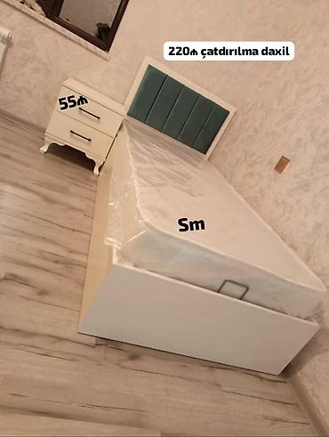 tumbucka: Tək nəfərlik çarpayı və tumba dəsti. - Çarpayı: ağ korpus, başlıqda — 1