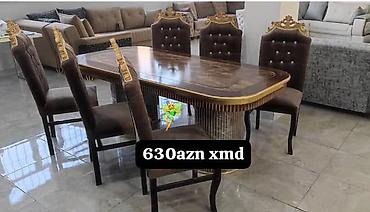 iwlenmiw taxt: Qonaq otağı üçün, Yeni, Açılmayan, Oval masa, 6 stul — 1