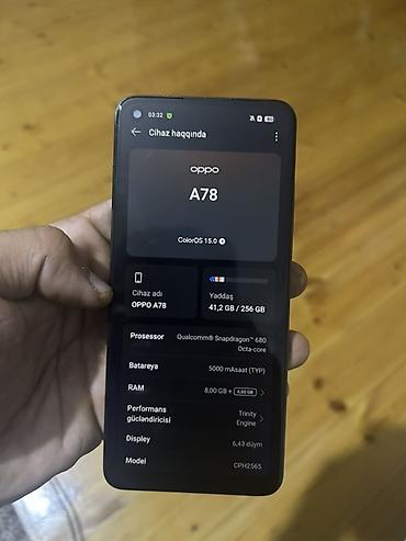 Oppo A78, 256 GB, rəng - Qara lalafo.az -da Oppo A78, 256 GB, rəng - Qara