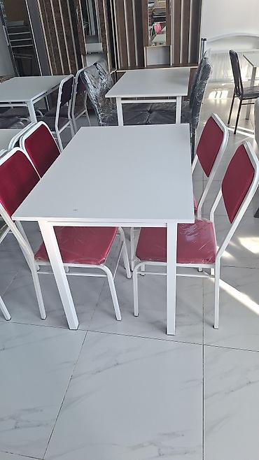 kafe stul: Mətbəx üçün, Yeni, Açılmayan, Dördbucaq masa, 6 stul — 5