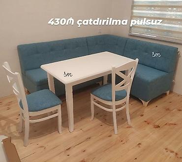 Masa və oturacaq dəstləri: Mətbəx üçün, Yeni, Açılmayan, Dördbucaq masa, 4 stul — 30