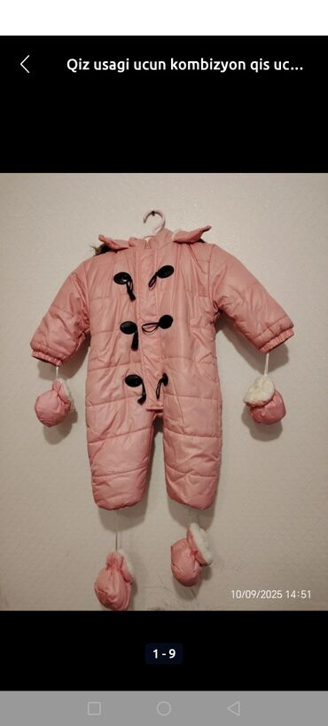 Kurtkalar: Qiz usagi ucun kombizyon qis ucun ideal isti elcekleri olan geyinilib