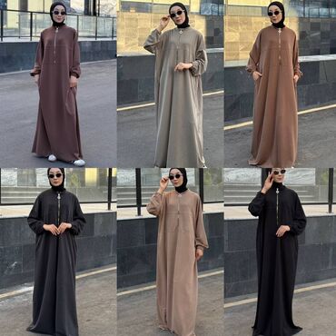 Повседневные платья: Повседневное платье, Осень-весна, Длинная модель, Оверсайз, Стандарт — 10