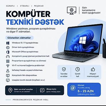 komputer temiri: Kompüter Texniki Dəstək – Windows yazılması, proqram quraşdırılması və — 1