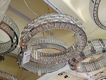 Люстры: Кольцевая светодиодная люстра с хрустальными кристаллами - — 1