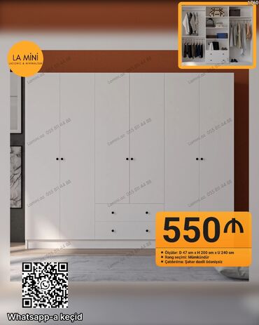 Divanlar: Düz dolab, Yataq otağı üçün, Paltar üçün, Açılan, Korpuslu, 6 qapı