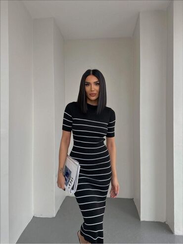 S (EU 36), M (EU 38), L (EU 40), bоја - Crna, Everyday dress, Kratkih rukava