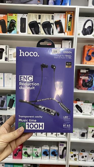 Аудиотехника: Зымсыз гарнитуралар, Hoco, Жаңы, түсү - Кара — 1