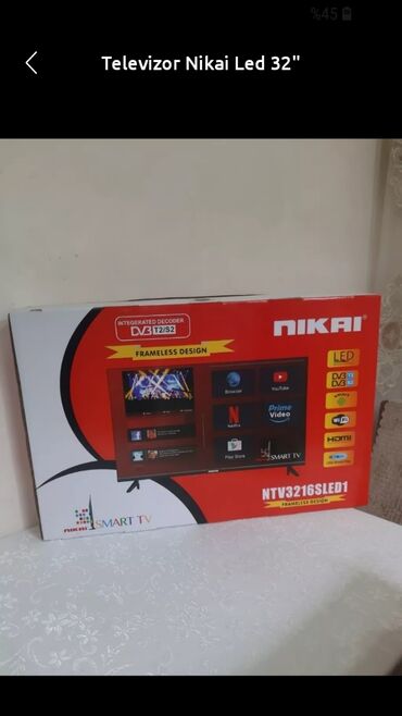 Televizorlar: Televizor Nikai Led 32" FHD (1920x1080), Ödənişli çatdırılma