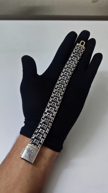 Серебряные цепочки: Серебряный браслет "Двойной Бисмарк" Вес 126 грамм — 16