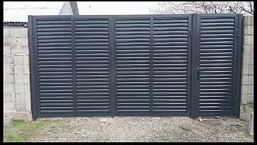 Распашные ворота: Металлические откатные/распашные ворота современного дизайна - — 12