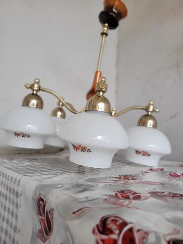 Led люстры: Люстра, 5 ламп, Стекло
