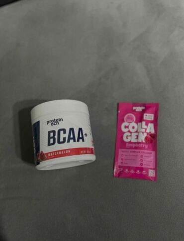 Digər idman qidaları: Məhsul: Protein OCN BCAA+ (qarpız dadı) və kolagen tozu (malin dadı)