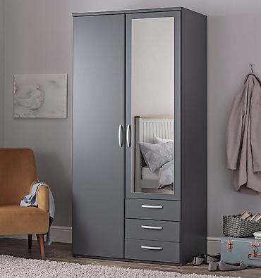 dekor odun: Yeni, 2 qapılı, Güzgülü, Ağ, Açılan, Düz dolab — 7