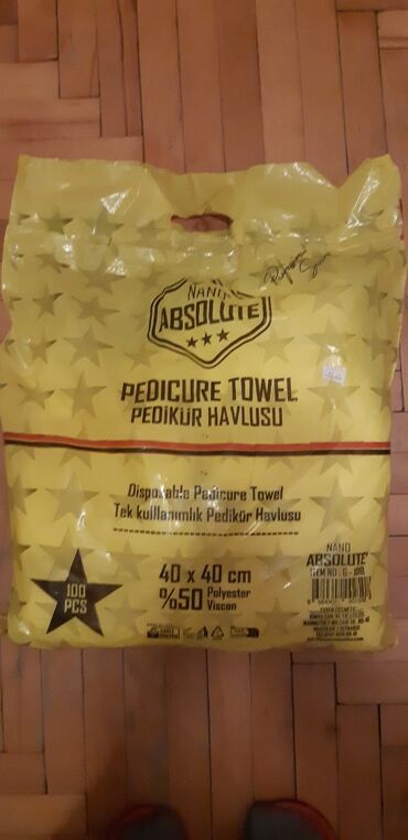 Bədənə qulluq: Pedikur ucun birdefelik desmallar satilir.olcu 40×40 sm.poliyester ve