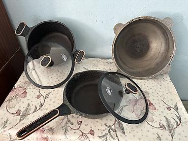 кухонный гарнитут бу: Набор посуды для кухни: - Две сковороды из литого алюминия с — 1